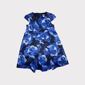 Janie and Jack Royal Blue Floral Blossom Satin Dress